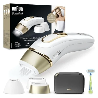 Imagen de Depiladora IPL Braun Luz Pulsada Silk expert Pro 5 PL5242, Reducción Permanente Vello Visible, Skin 2.0, 3 cabezales