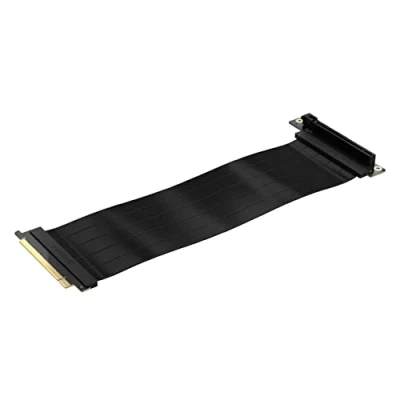 Imagen de Corsair Cable de extensión PCIe 4.0 x16 Premium 300 mm, blindado contra EMI, conector hembra 90, compatible con versiones anteriores sistemas 3.0, negro