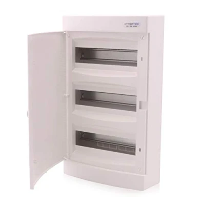 Imagen de Intratec cuadro de distribución superficie, IP40 Caja interior con puerta blanca, para habitaciones secas, 3 fila, 36 módulos, 485 x 287 112 mm, blanco