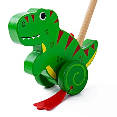 Imagen de Bigjigs Juguetes de Madera Empuje T Rex Junto Caminar para BEB?s y ni?os Peque?os