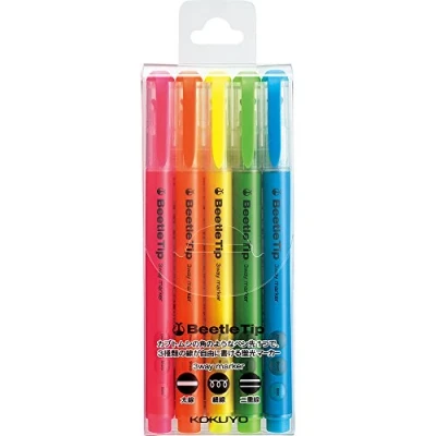 Imagen de Kokuyo Beetle, Marcador de 3 puntas, conjunto 5 colores (PM L301 5S)