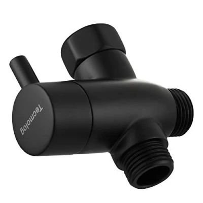 Imagen de Tecmolog Valvula Desviadora 3 Vias Latón Adaptador Manguera Grifo G 1/2 Interruptor de Válvula para Ducha Negro, DSF012B