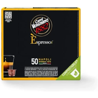 Imagen de Caffé Vergnano 1882 Èspresso cápsulas Café Compatibles Nespresso y Compostables, Napoli Pack 50