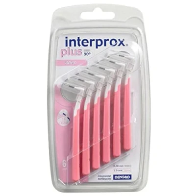 Imagen de Interprox de 0,38 mm rosado más cepillo interproximal Nano Pack 6