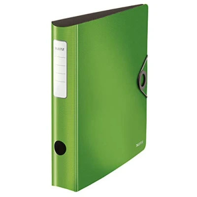 Imagen de LEITZ 10481050 Archivador de palanca polyfoam 180º lomo curvado cierre con goma Active Solid DIN A4 65 mm. color verde