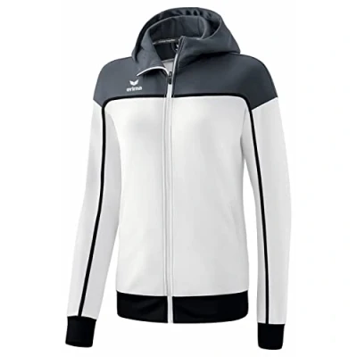 Imagen de erima Change by Chaqueta de Entrenamiento con Capucha, blanco/slate grey/negro, 40 para Mujer