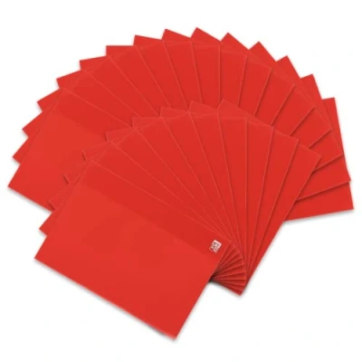 Imagen de Landre 100420074 Lote de fundas para cuaderno (DIN A4, flexible, 25 unidades), color rojo transparente