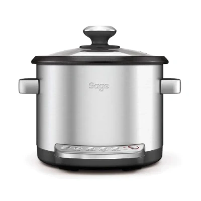 Imagen de Arrocera Sage BRC600, 1.8 l, Tapa de vidrio, Asas, Luz KEEP WARM, Acero inoxidable, Inox