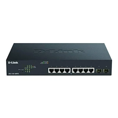 Imagen de D Link DGS 1100 10MPV2/E, Switch Smart 8 Puertos Gigabit, PoE, Power Over Ethernet, SFP, Gestión Web, Layer 2, VLAN, IGMP Snooping, VoIP QoS, Seguridad Red Cable de alimentación la UE