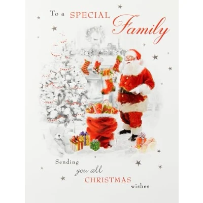 Imagen de Piccadilly Greetings Tarjeta de Navidad tradicional para una familia, 20,3 x 15,2 cm