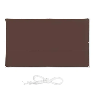 Imagen de Relaxdays Toldo Vela Rectangular, Impermeable, Protección Rayos UV, con Cuerdas para tensar, 2x4 m, Marrón