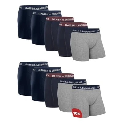 Imagen de DANISH ENDURANCE Calzoncillos Hombre Bóxer Algodón Premium, con o Sin Bragueta, Pack de 3 10, Ropa Interior Cómoda y Elástica