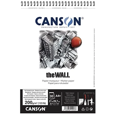 Imagen de Canson The Wall Extraliso, Álbum Espiral Microperforado 21 x 29.7 cm, 30 hojas, 200 g