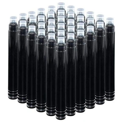 Imagen de Cartuchos de Tinta Pluma Estilográfica Jinhao Color Negro, Recambios para Plumas Tamaño Estándar Internacional, Diámetro del Agujero 2,6 mm, Caja 50