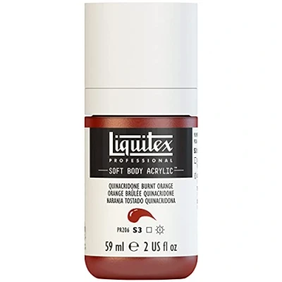 Imagen de Liquitex 1959108 Pintura acrílica profesional (cuerpo suave, consistencia cremosa, alta pigmentación, resistente a la luz y al envejecimiento, bote de 59 ml), color naranja quinacridone