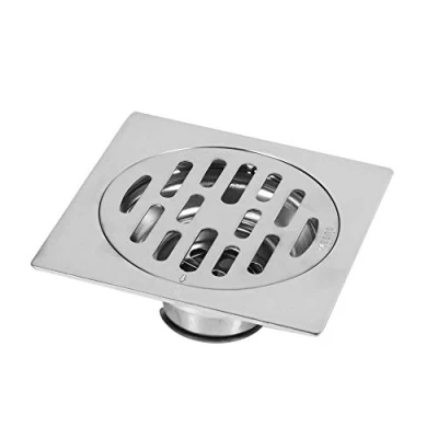 Imagen de Drenaje Cuadrado de Acero Inoxidable para baño, escurridor Piso, antiolor, antiobstrucción, desagüe Piso con Cubierta colador extraíble (Estilo 2)