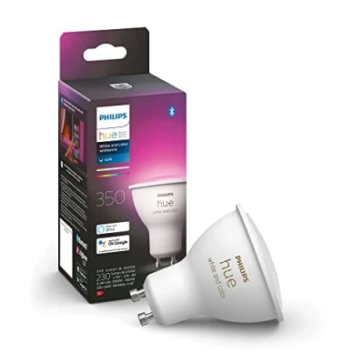 Imagen de Bombilla inteligente Philips Hue GU10, Luz Blanca y de Colores, 3W, Compatible con Alexa Google Home