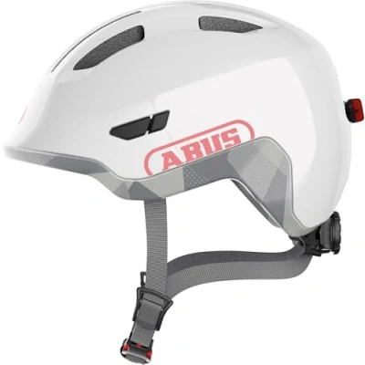 Imagen de ABUS Casco infantil Smiley 3.0 ACE LED , de bicicleta con luz Ajuste profundo y espacio Para trenzas niña niño Blanco, talla S