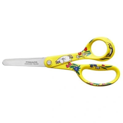Imagen de Fiskars X Mumin Tijeras infantiles con diseño Mumin, Para diestros, Longitud: 13 cm, Hojas seguridad de acero inoxidable, Señorita Snork, 1067191