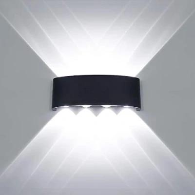 Imagen de HAWEE Moderno Apliques de Pared LED Luz Impermeable Aluminio Bañadores Interior Exterior para Baño, Porche, Dormitorio, Pasillo, Sala Estar, Escaleras, KTV, 8W Blanco