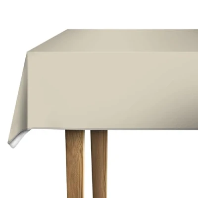 Imagen de d c fix mantel hule mesa PVC free Almendra antimanchas resinado impermeable moderno plastico para interior y exterior 110 cm x 140 rectangular