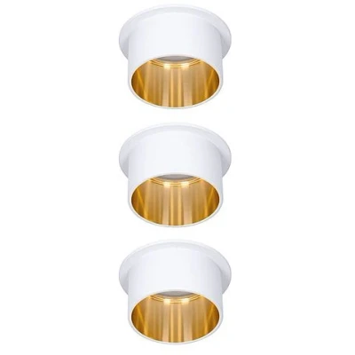 Imagen de Paulmann 93381 Foco empotrable LED Gil 3 Step Dim redondo incl. 3x6 Watt regulable Blanco mate, dorado Aluminio spot 2700 K Coin