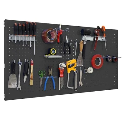 Imagen de Simon Rack Panel Herramientas Pared, Organizador Herramientas, Incluye 22 Ganchos y 3 Soportes, 900x600 mm, Antracita Simonwork