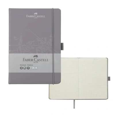 Imagen de Faber Castell 27825 Cuaderno DIN A5 gris rucio, cuadriculado, 100 g/m², 194 páginas papel FSC Mix, 145 x 210 mm