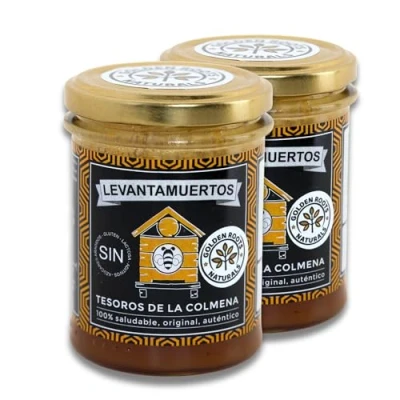 Imagen de Pack Ahorro 2x Golden Roots Levantamuertos Original Energizante Natural con Miel, Polen y Propóleo 2 Frascos de 220g (Total 440g)