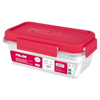 Imagen de MILAN® Fiambrera de tritán hermética rectangular 1,2 L nata® 624, rosa