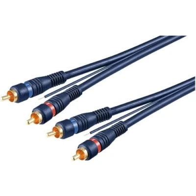 Imagen de Goobay 50175 Cable de conexión RCA audio estéreo, 2 clavijas Cinch a Cinch, Sistema Hifi, Cine en casa Sistemas para tocadiscos, Azul