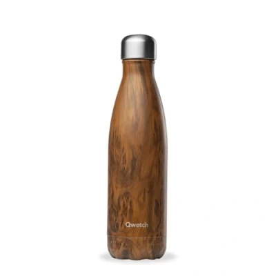 Imagen de QWETCH Qd3084, Botella Isotérmica Unisex Adulto, Madera, 500 Ml