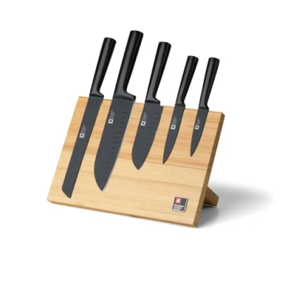Imagen de Richardson Sheffield Nox Bloque magnético para cuchillos (incluye 5 cuchillos, cuchillo Santoku (1 corto, 1 largo)