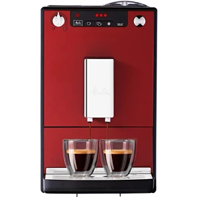 Imagen de Melitta Solo E950 104, Cafetera Automática con Molinillo, 15 Bares, Café en Grano para Espresso, Limpieza Automática, Personalizable, Rojo