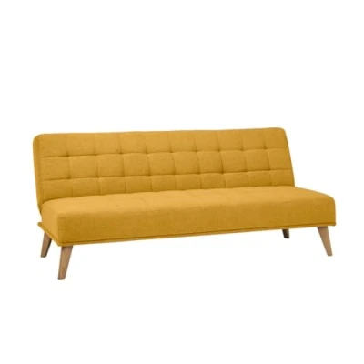 Imagen de SHIITO Modelo Versalles Sofá Cama con Apertura Clic Clac Donde la Elegancia y el Confort se encuentran Diseño Capitoné en Color Mostaza 189.5 x 88 89 cm
