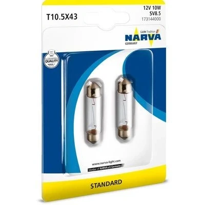 Imagen de NARVA 173144000 Bombillas 12 10 Lámpara de sofito T10,5x43 SV8.5 VOLKSWAGEN: GOLF 5, 2, 3, SEAT: Leon II Hatchback, I Hatchback