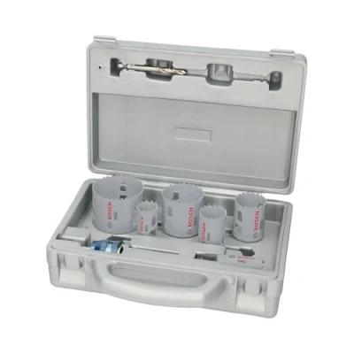 Imagen de Bosch Juego de 9 brocas Pro Multi Material Power Change Plus Estuche moldeo por soplado (para madera blanda, paneles yeso, Ø 22, 29, 35, 44, 51, 64 mm, accesorios profesionales)
