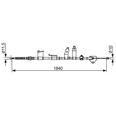 Imagen de BOSCH 1 987 482 653 Cable de Freno Mano 1840mm TOYOTA: Auris Hatchback