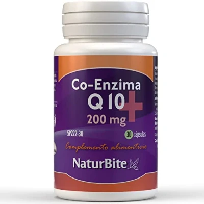 Imagen de NaturBite Coenzima Q10 200mg 30 Cápsulas Antioxidante y Salud Cardiovascular, Prevención Migrañas, Potenciador Sistema Inmune, Anti Envejecimiento