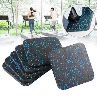 Imagen de ZSooner Almohadillas para amortiguación de cinta correr, Juego 6 unidades, antiabrasión, aislamiento acústico, protege el suelo, No nulo, Negro y azul., unidades