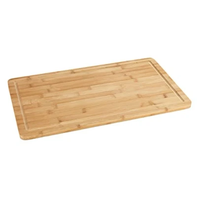 Imagen de WENKO Tabla de Cobertura en bambú Cocina, para Cortar con Ranura Goteo Marrón
