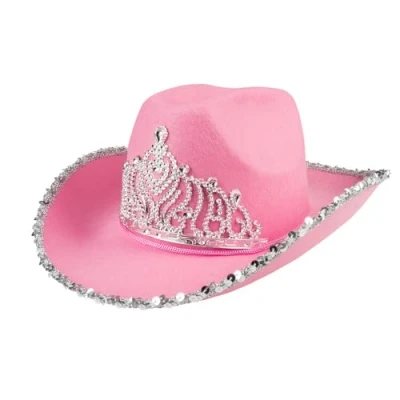 Imagen de Boland 04392 Sombrero de cowgirl Glimmer para adultos, color rosa, talla única
