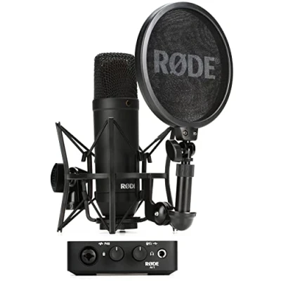Imagen de RØDE NT1 / AI 1 Complete Studio Kit de estudio completo con micrófono condensador y interfaz audio para producción musical, grabación vocal, transmisión podcasting