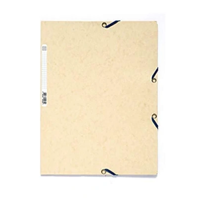 Imagen de Exacompta 55532E Caja de 25 subcarpetas con gomas elásticas bolsillos 3 solapas en cartulina brillo 400 g/m2 dimensiones 24 x 32 cm para documentos formato A4 color marfil