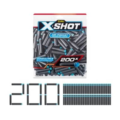 Imagen de XShot Darts Excel X Shot Dardos, Liso, Color 200 Bolsas de Papel Aluminio, M (ZURU 36592)