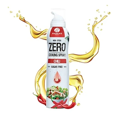 Imagen de Rabeko Zero Spray para cocinar bajo en calorías PIMIENTO DE CHILE 800 raciones, 2 kcal por pulverización freír, asar y hornear sin aditivos, azúcar 1 x 200 ml