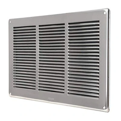 Imagen de La Ventilazione GIN3424 Rejilla de ventilación rectangular acero inoxidable 430 superponer. Dimensiones: 340 x 240 mm