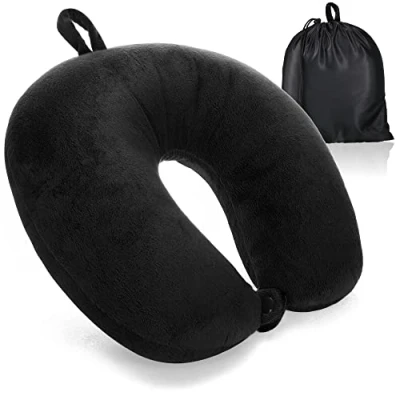 Imagen de com four® Almohada para el Cuello Premium con Espuma viscoelástica de Viaje Adultos.