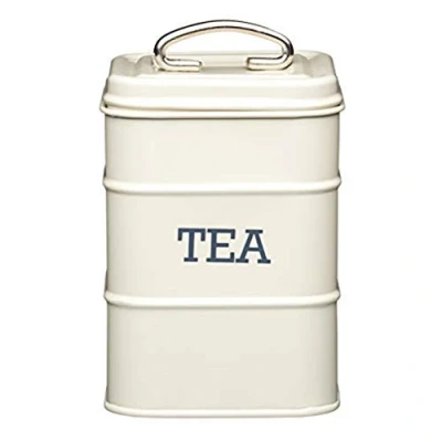Imagen de KitchenCraft Living Nostalgia Range Lata de acero inoxidable para almacenar té, Crema, 11 x 17 cm, Crema antiguo