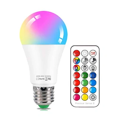 Imagen de Bombillas de Colores LED E27 10W,LED Bombilla Regulable 12 Color,con 21 llave Mando a Distancia,Función Memoria Dual,para Decoración para el hogar Bar Partido KTV Etapa Efecto luces